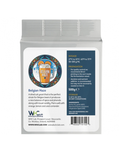 Brasser sa propre bière : Belgian Haze - levure pour WIT bière blanche - Déshydratée WHC Lab - 62.000